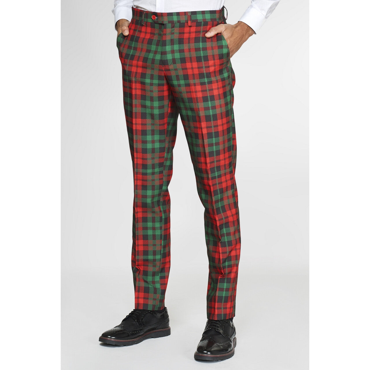 Op deze afbeelding zie je een Kostuums, van het merk Opposuits. Trendy Tartan Kerst Kleuren Man Kostuum