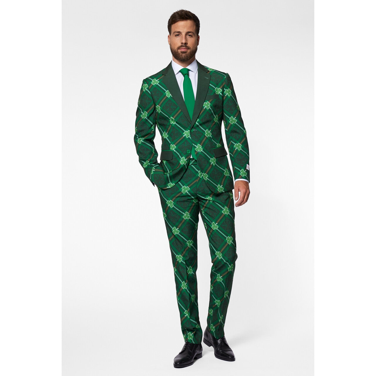 Op deze afbeelding zie je een Kostuums, van het merk Opposuits. Lucky Shamrocker Opposuit Man Kostuum
