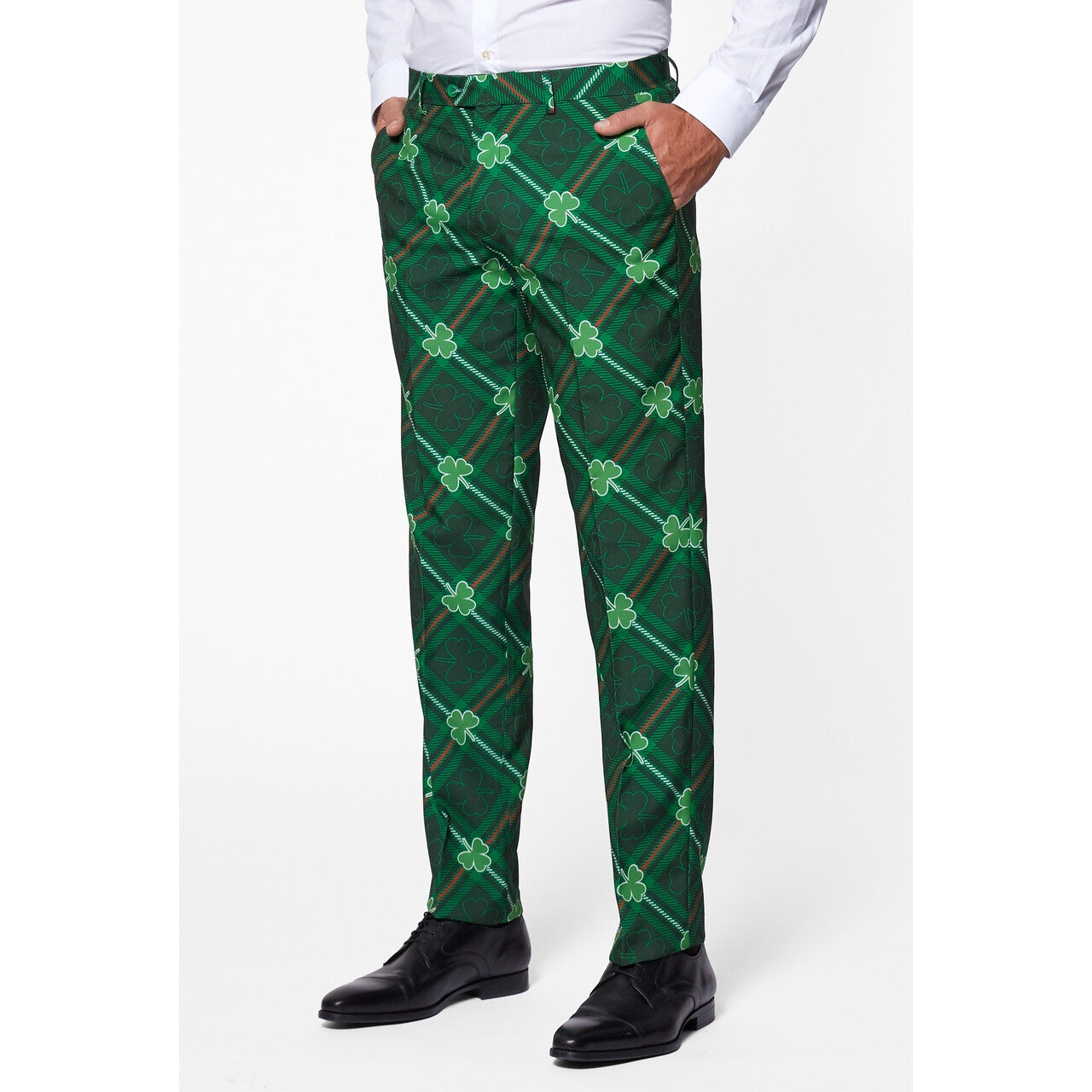 Op deze afbeelding zie je een Kostuums, van het merk Opposuits. Lucky Shamrocker Opposuit Man Kostuum