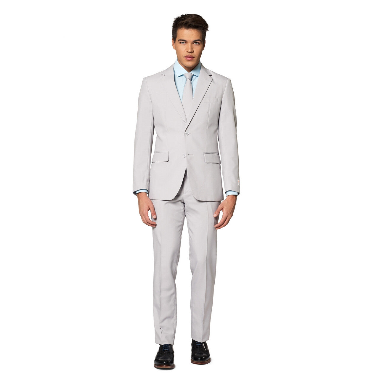 Op deze afbeelding zie je een Kostuums, van het merk Opposuits. Helemaal Grijs Groovy Grey Man Kostuum