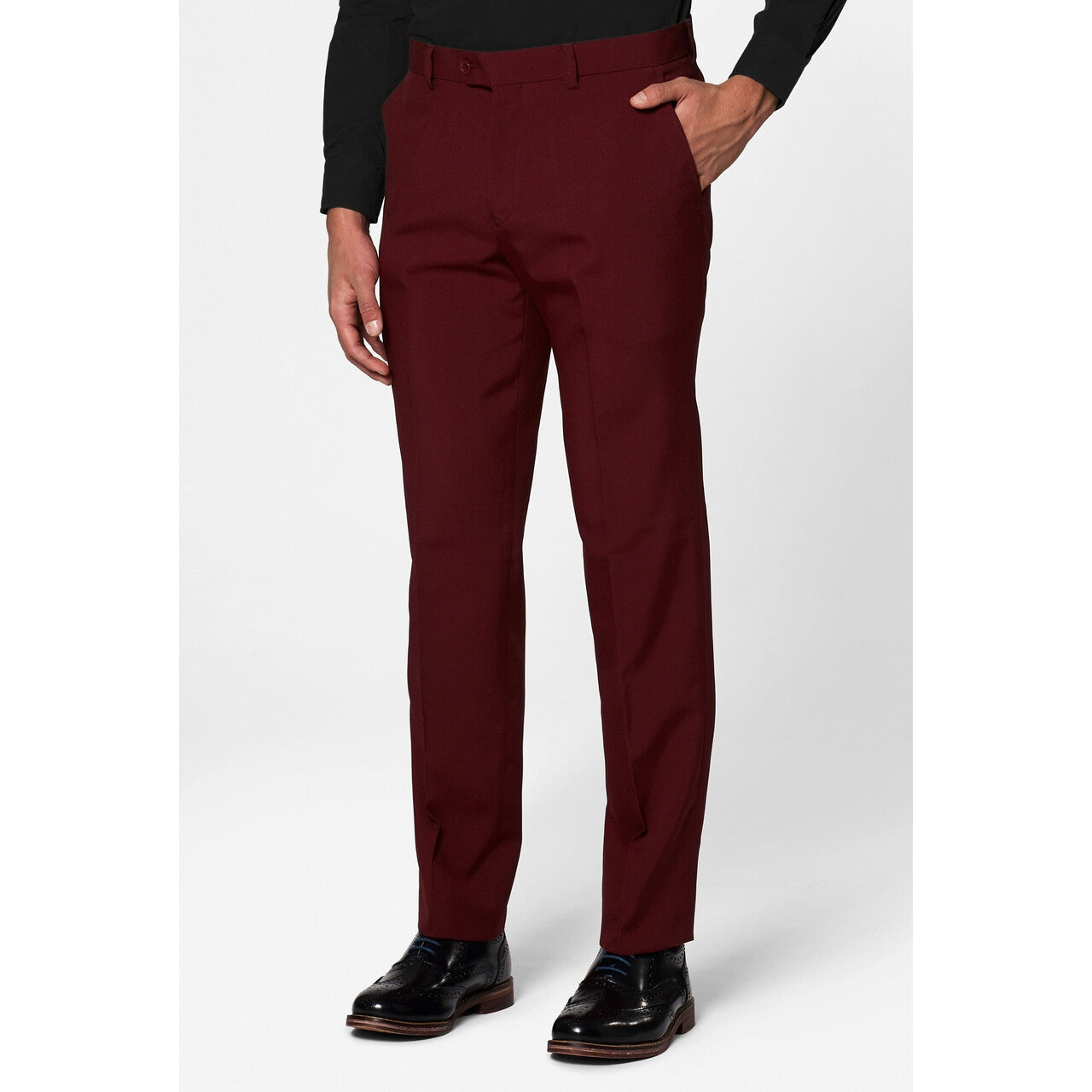 Op deze afbeelding zie je een Kostuums, van het merk Opposuits. Helemaal Wijnrood Blazing Burgundy Man Kostuum