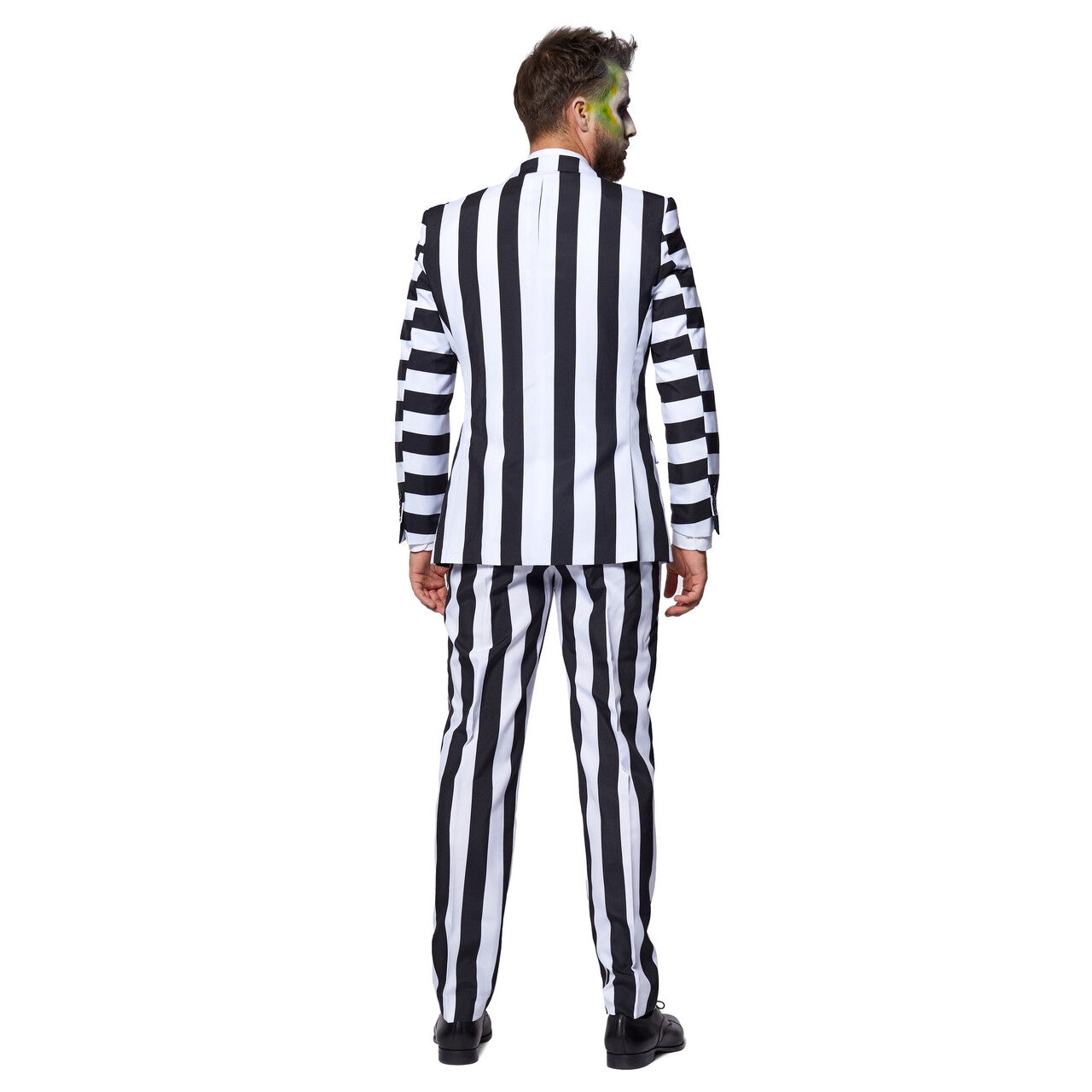 Op deze afbeelding zie je een Kostuums, van het merk Opposuits. Zwart Wit Gestreepte Beetlejuice Art Opposuit Man Kostuum