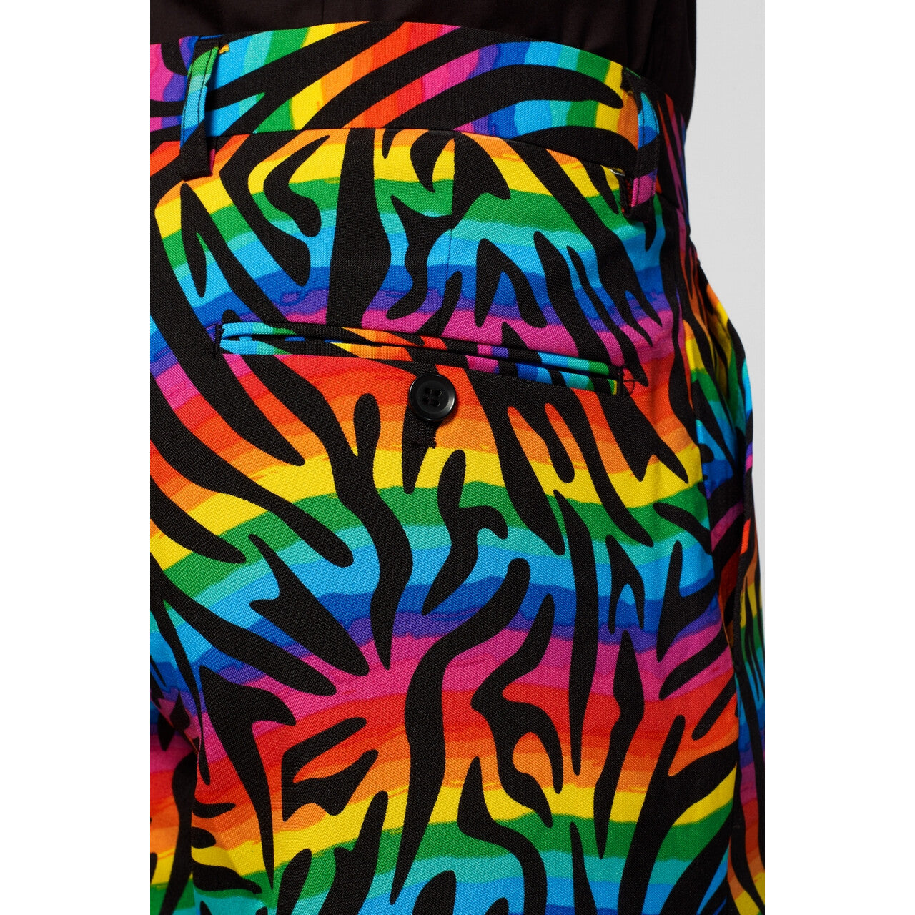 Op deze afbeelding zie je een Kostuums, van het merk Opposuits. Wild Rainbow Man Kostuum