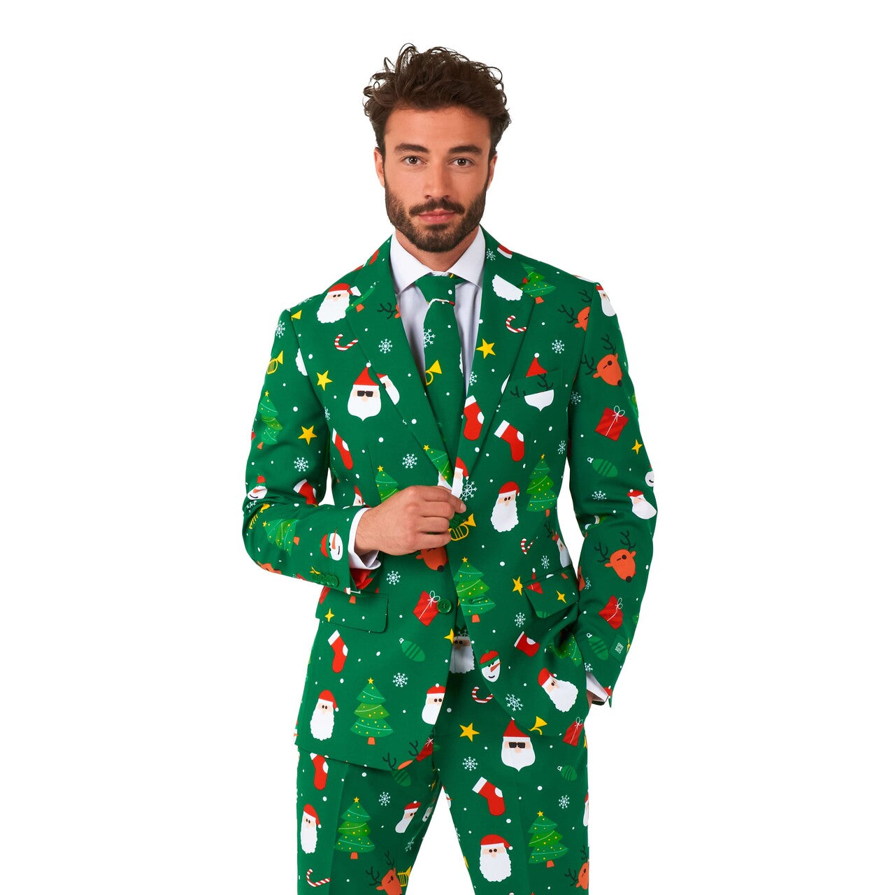 Op deze afbeelding zie je een Kostuums, van het merk Opposuits. Festivity Green Man Kostuum
