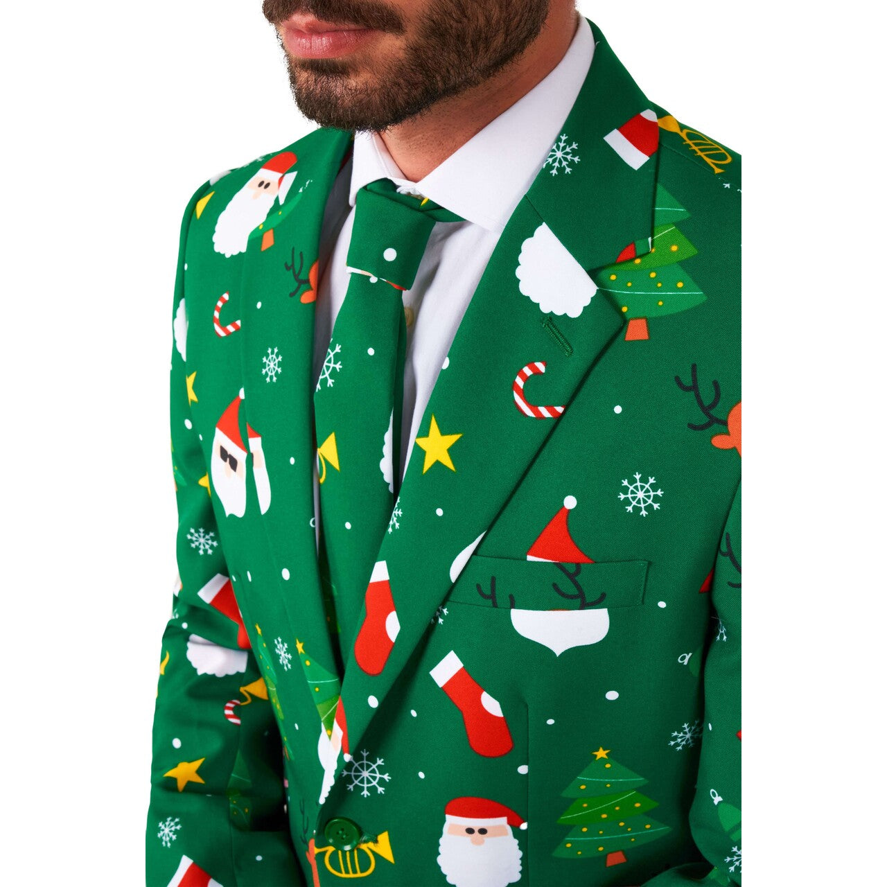 Op deze afbeelding zie je een Kostuums, van het merk Opposuits. Festivity Green Man Kostuum