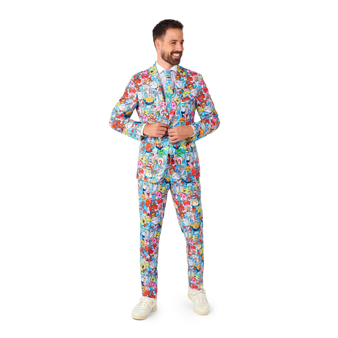 Op deze afbeelding zie je een Kostuums, van het merk Opposuits. Spongebob Whole Family Man Kostuum