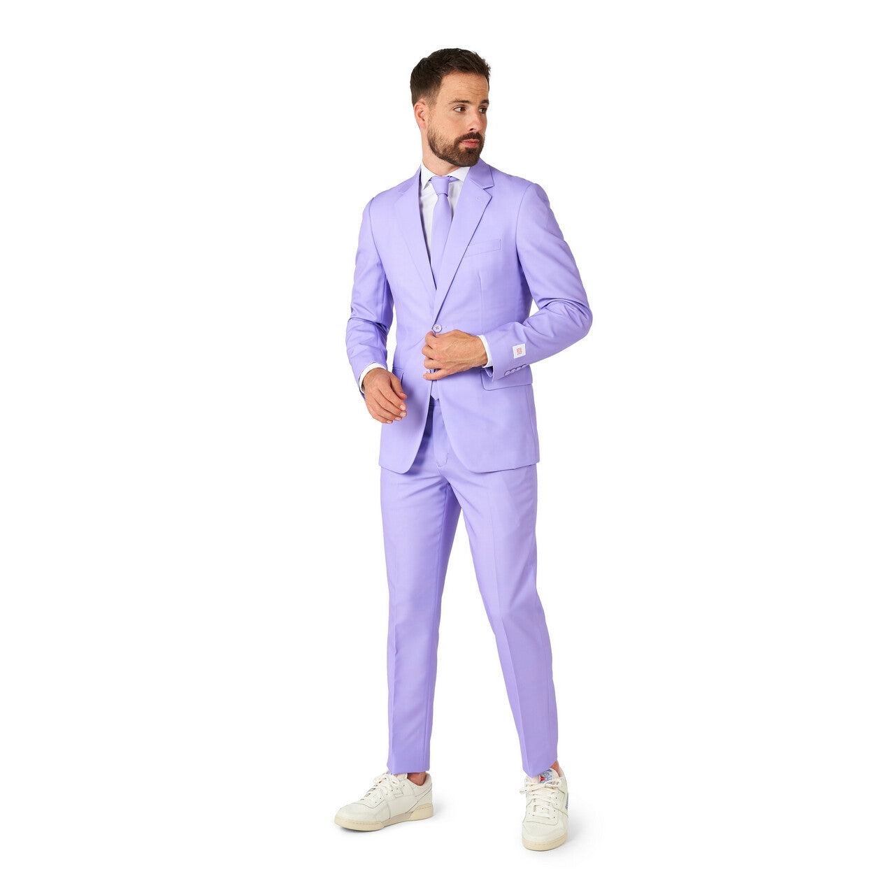 Op deze afbeelding zie je een Kostuums, van het merk Opposuits. Lichtpaars Lavish Lavender Man Kostuum
