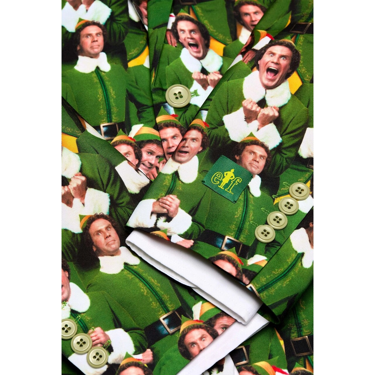 Op deze afbeelding zie je een Kostuums, van het merk Opposuits. Elf The Movie Man Kostuum