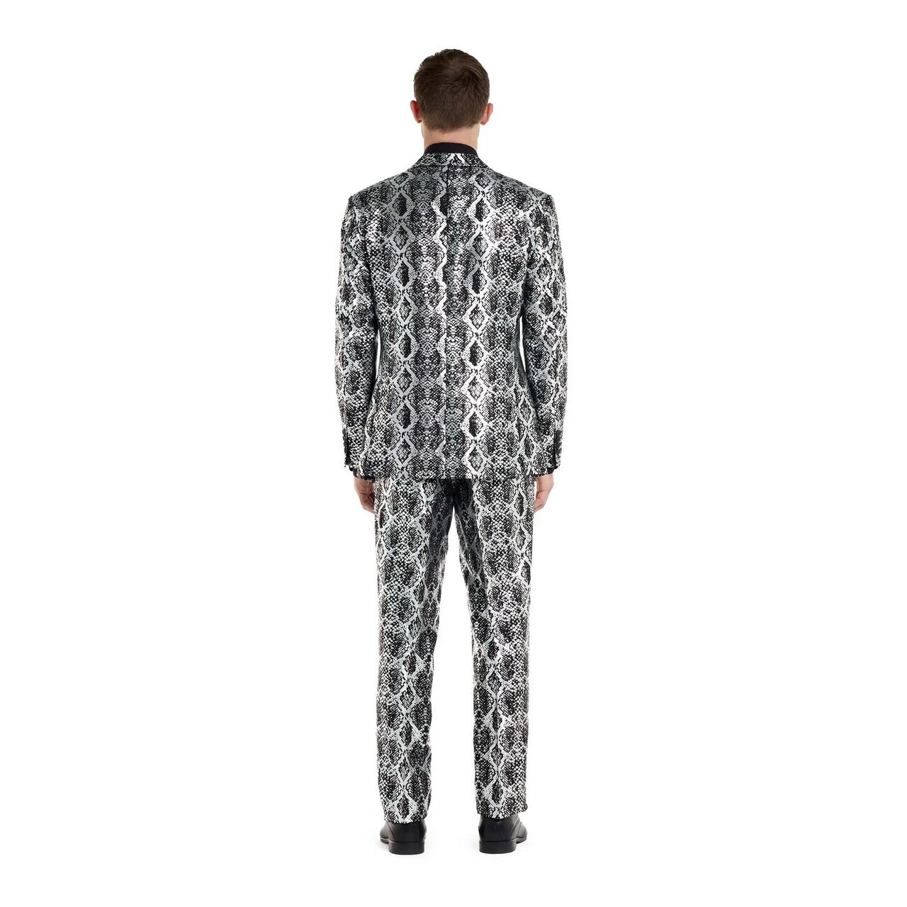 Op deze afbeelding zie je een Kostuums, van het merk Opposuits. Silver Snake Chique Man Kostuum