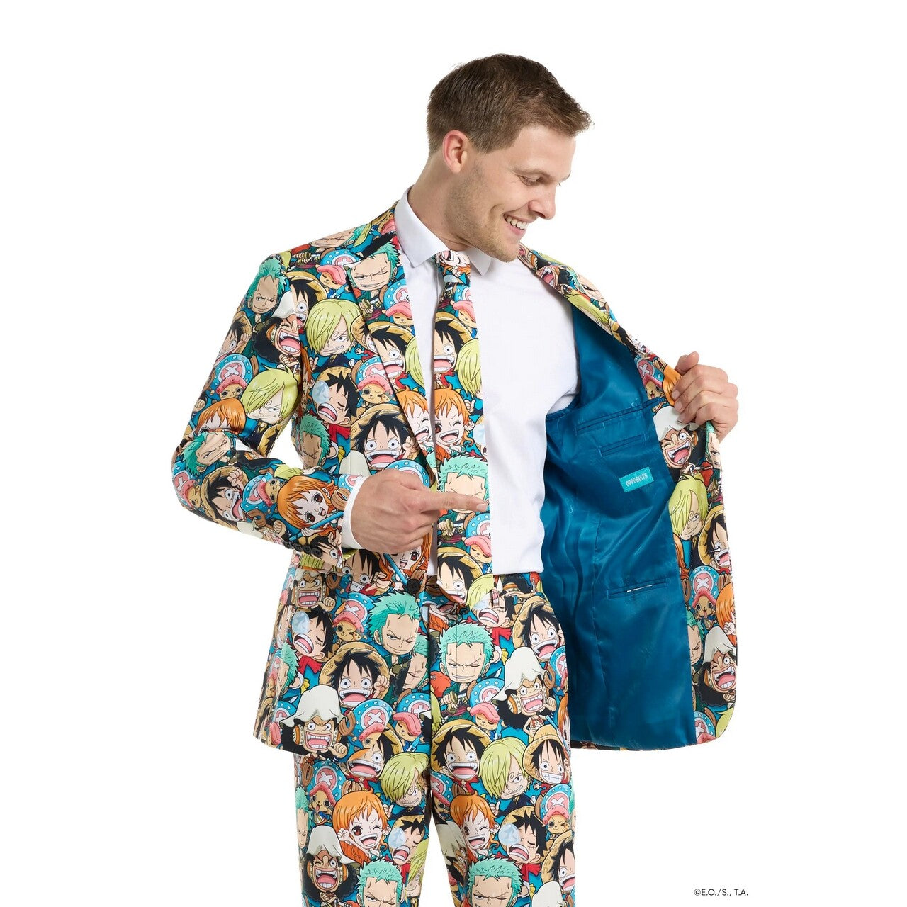 Op deze afbeelding zie je een Kostuums, van het merk Opposuits. One Piece Anime Man Kostuum