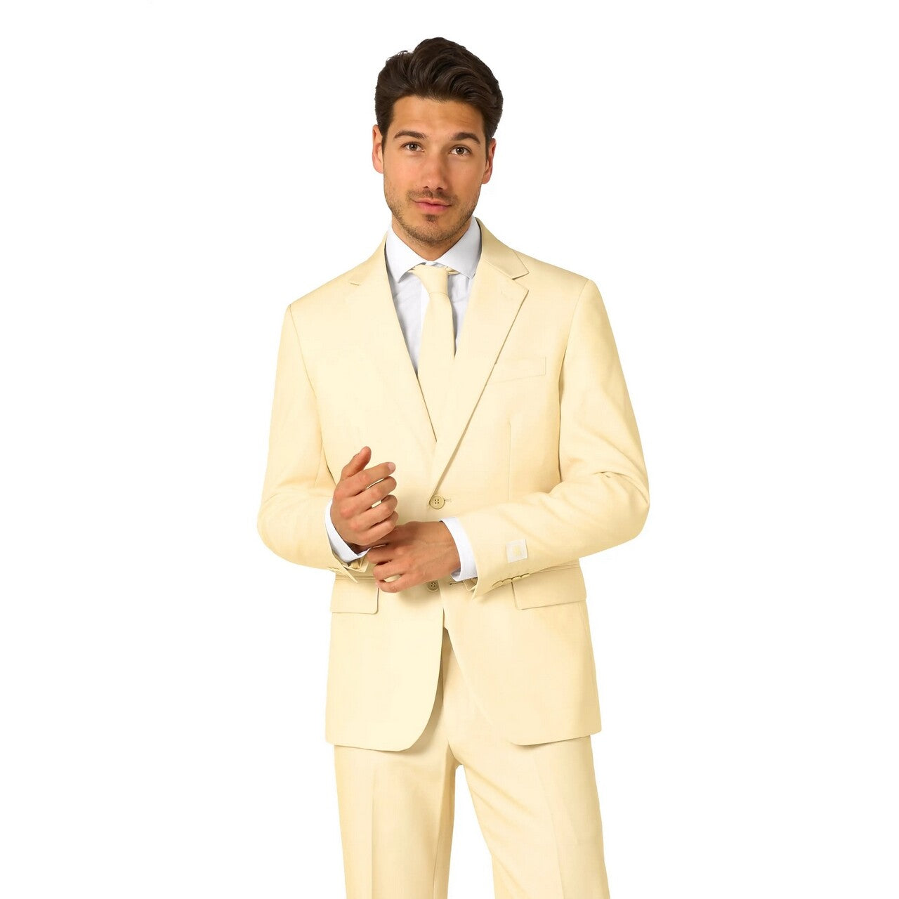 Op deze afbeelding zie je een Kostuums, van het merk Opposuits. Pastellow Man Kostuum