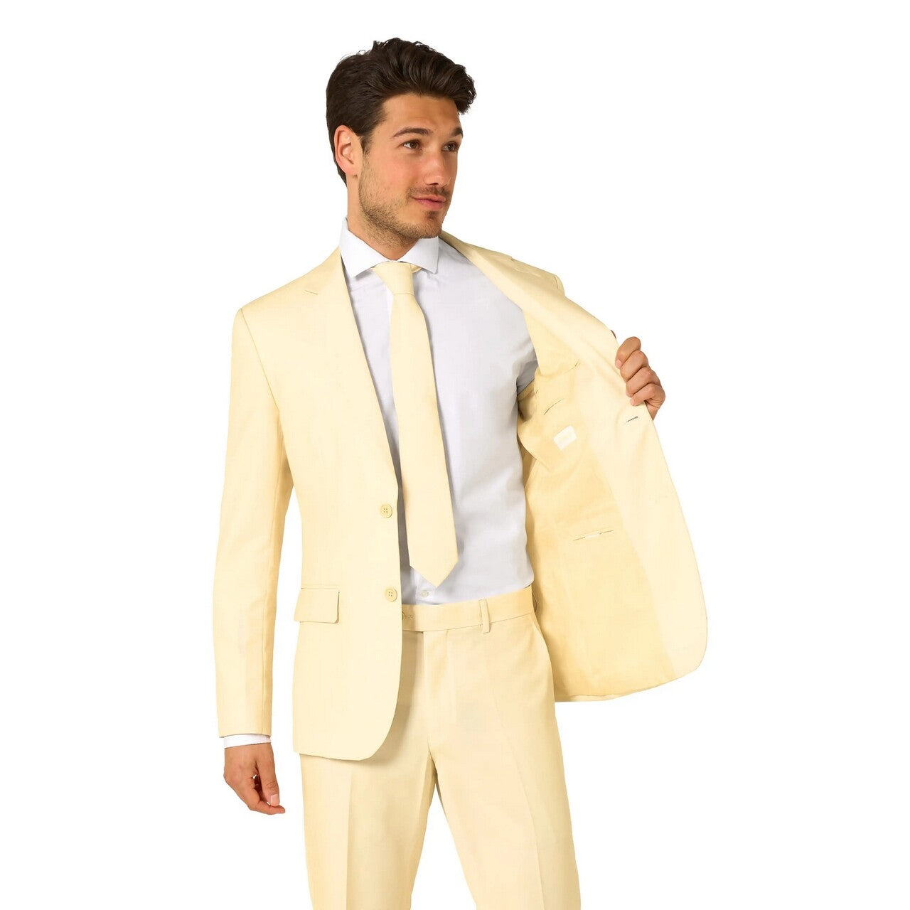 Op deze afbeelding zie je een Kostuums, van het merk Opposuits. Pastellow Man Kostuum