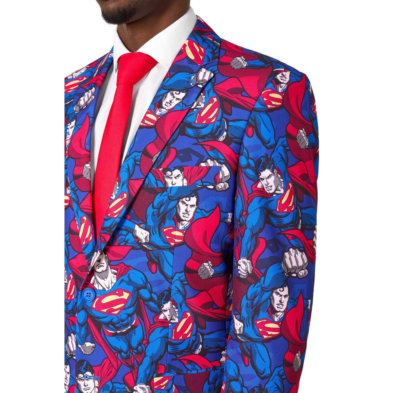 Op deze afbeelding zie je een Kostuums, van het merk Opposuits. The Man Of Steel Kostuum