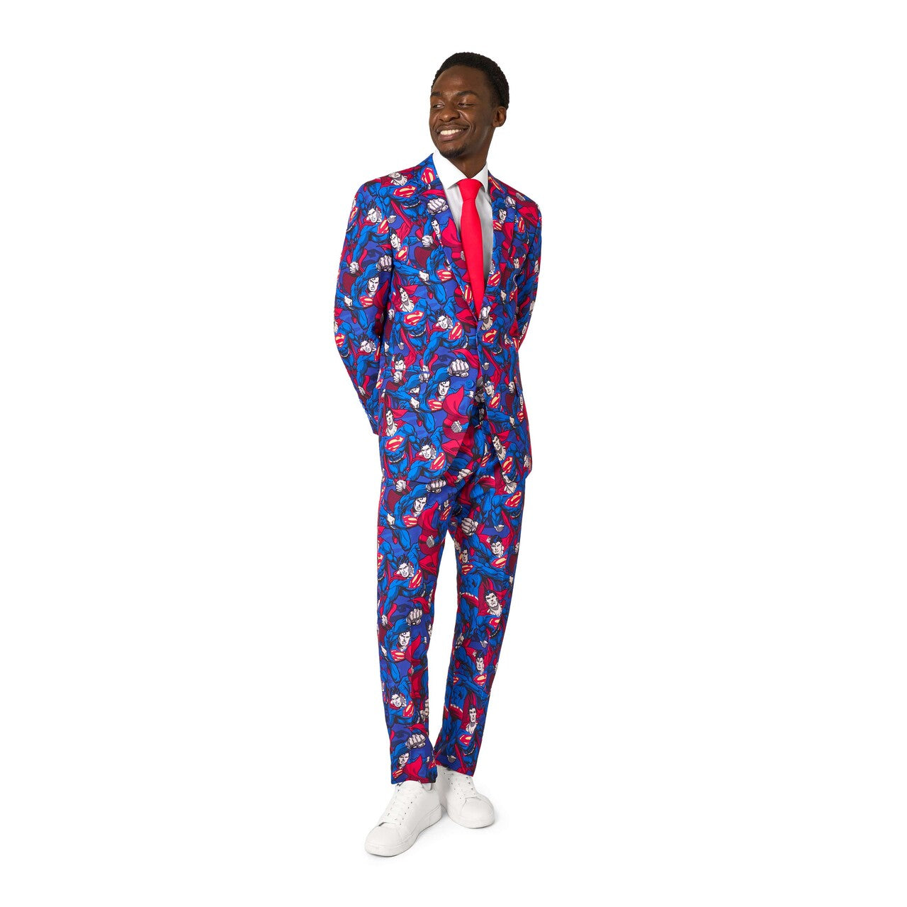 Op deze afbeelding zie je een Kostuums, van het merk Opposuits. The Man Of Steel Kostuum
