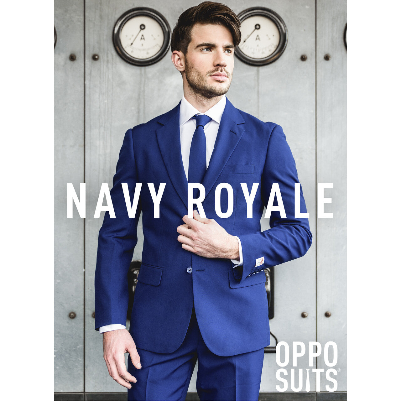Op deze afbeelding zie je een Kostuums, van het merk Opposuits. Klassiek Navy Royale Opposuit Man Kostuum