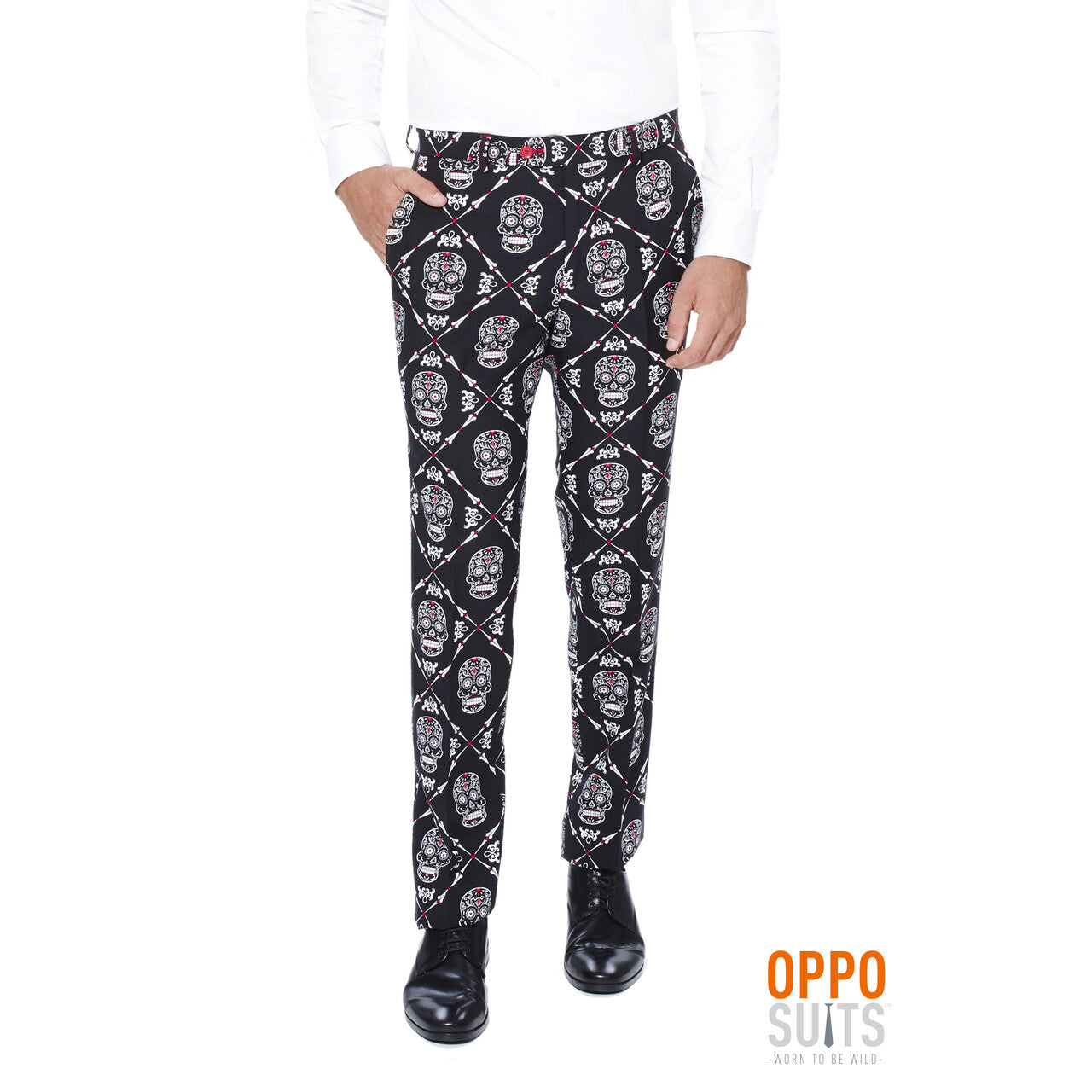 Op deze afbeelding zie je een Kostuums, van het merk Opposuits. Dia De Los Muertos Haunting Hombre Opposuit Man Kostuum