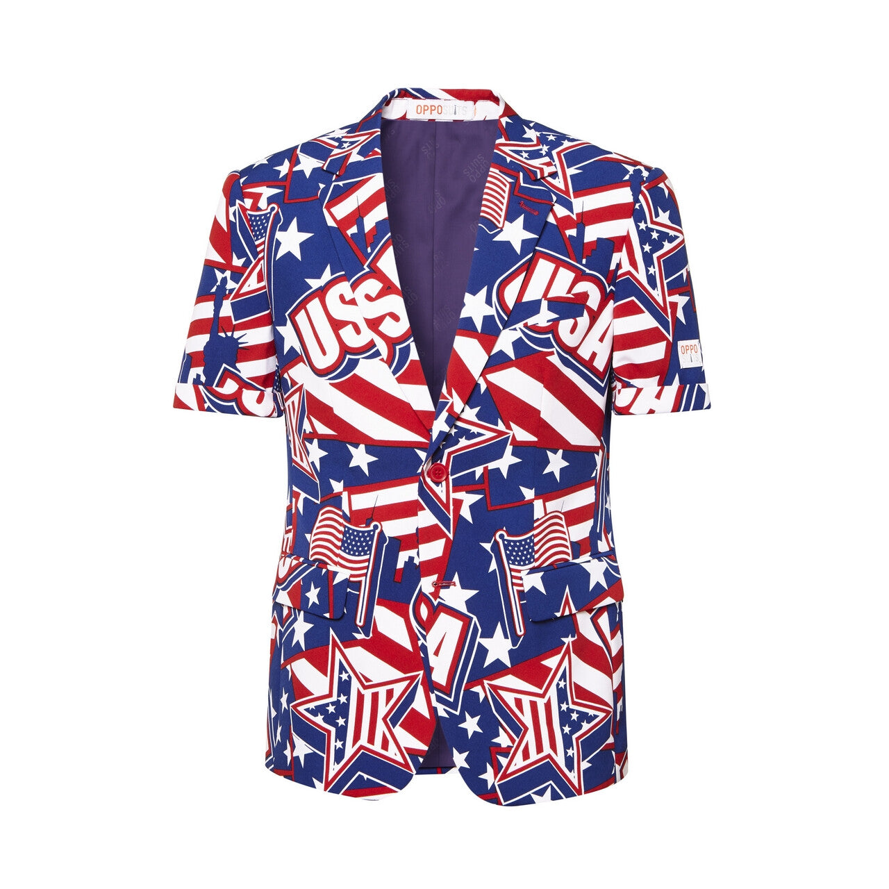 Op deze afbeelding zie je een Kostuums, van het merk Opposuits. Mighty Murica Zomer Man Kostuum