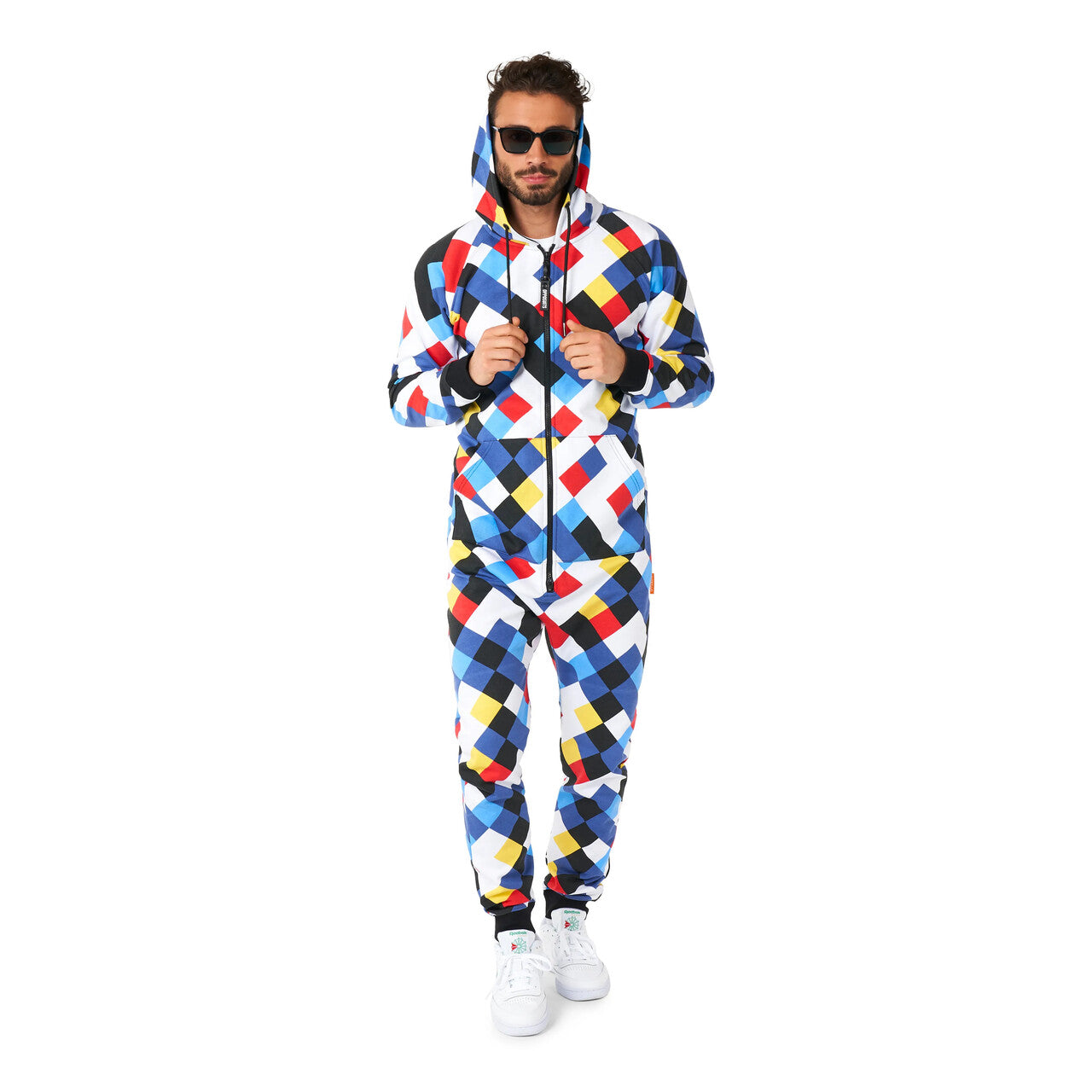 Op deze afbeelding zie je een Kostuums, van het merk Opposuits. Crisscrosser Pyama Party Onesie Kostuum