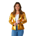 Glänzende Groovy Gold Jacke Damen
