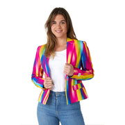 Op deze afbeelding zie je een Kostuums, van het merk Opposuits. Rainbow Glaze Korte Blazer Vrouw