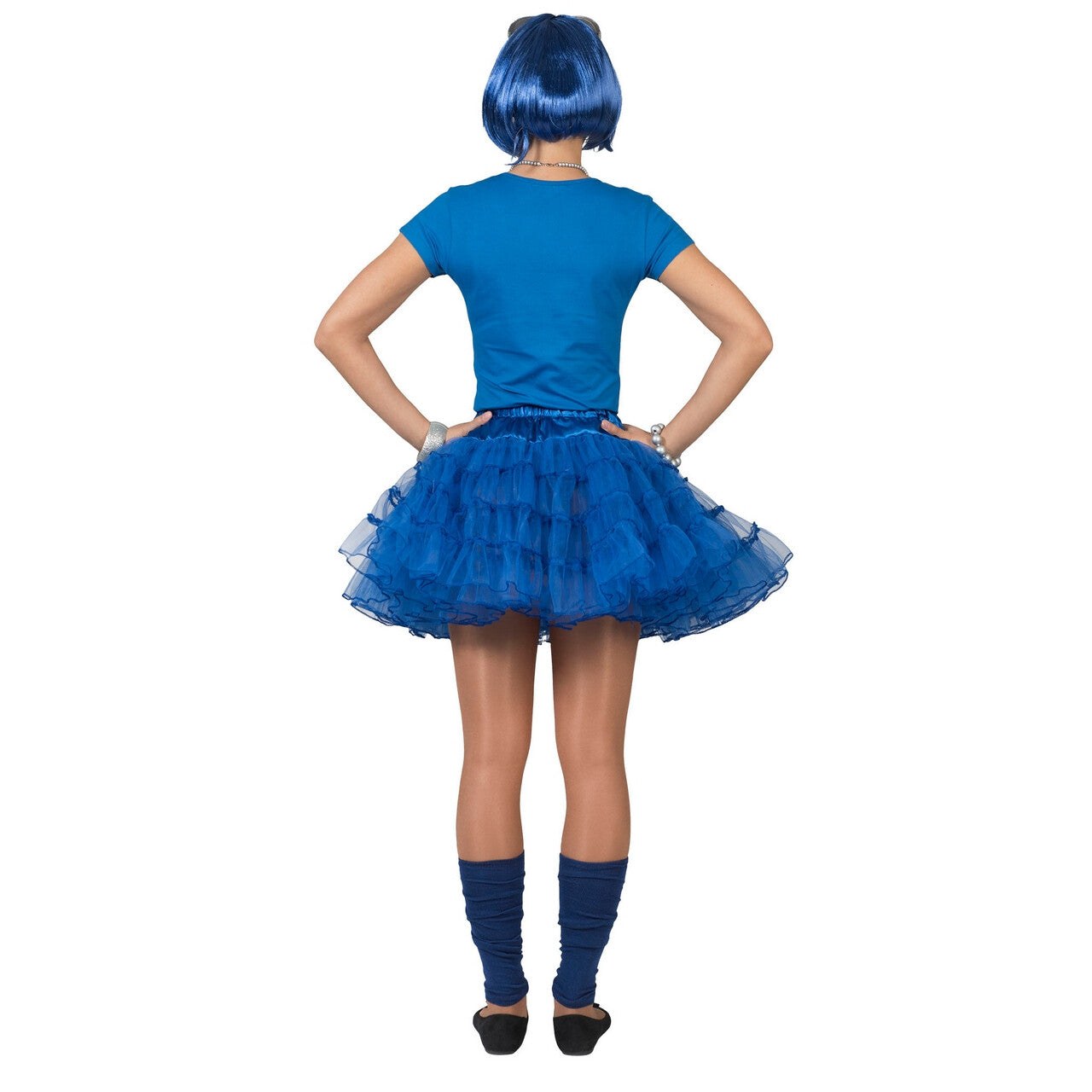Op deze afbeelding zie je een Kostuums, van het merk Pierros. Fleurige Blauwe Petticoat Karina Vrouw Kostuum