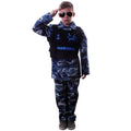 Marinier Paratrooper Kids Kostüm Blau Tarnung Jungen