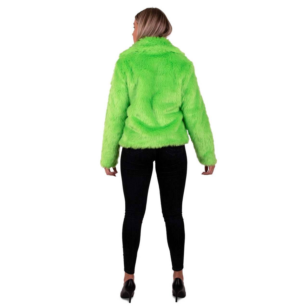 Op deze afbeelding zie je een Kostuums, van het merk PartyXplosion. Bontjas Groen Treelove Vrouw