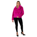 Dunkelpinke Glamour-Diva Donna Plüschjacke Damen