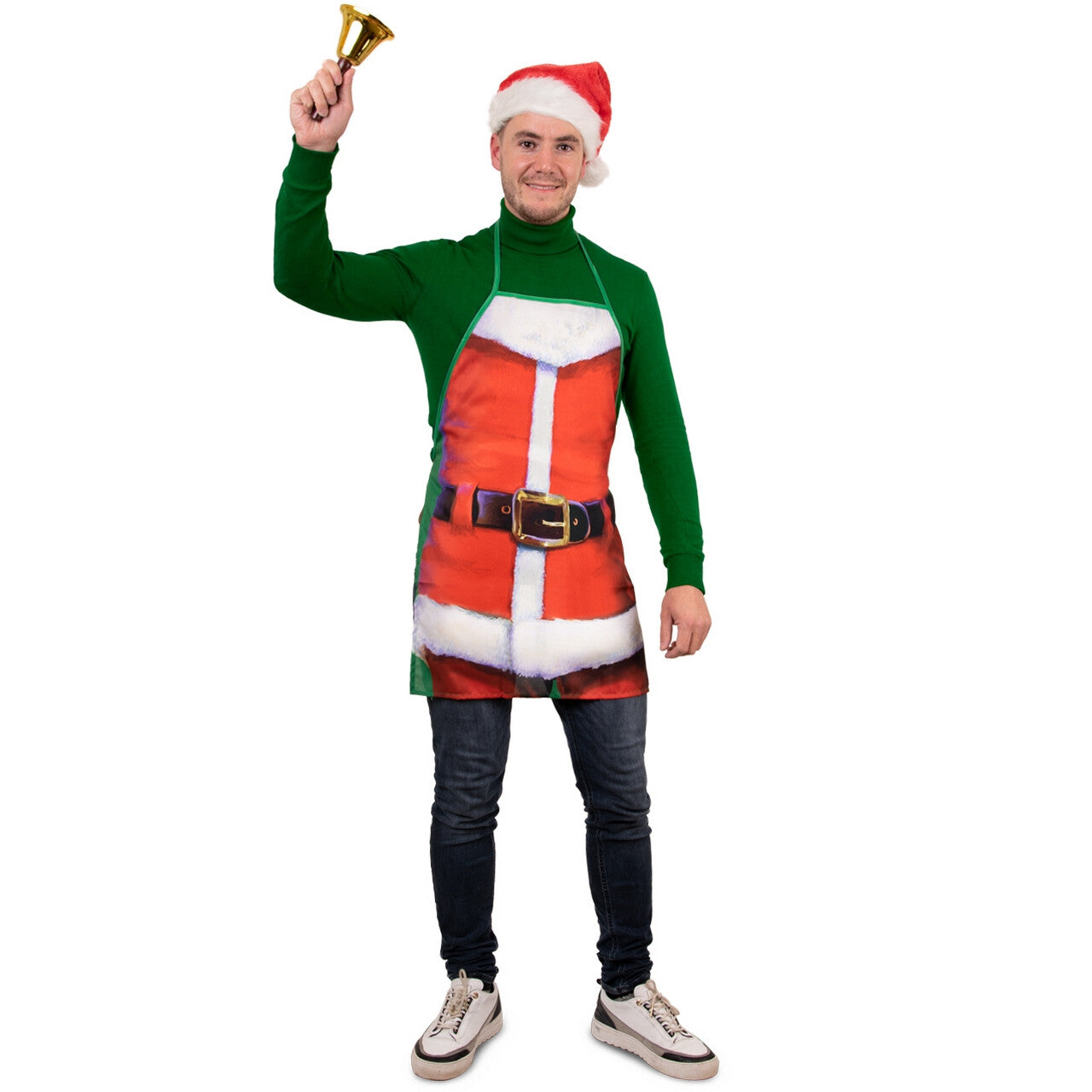 Op deze afbeelding zie je een Kostuums, van het merk PartyXplosion. Keukenprins Santa Xmas Schort