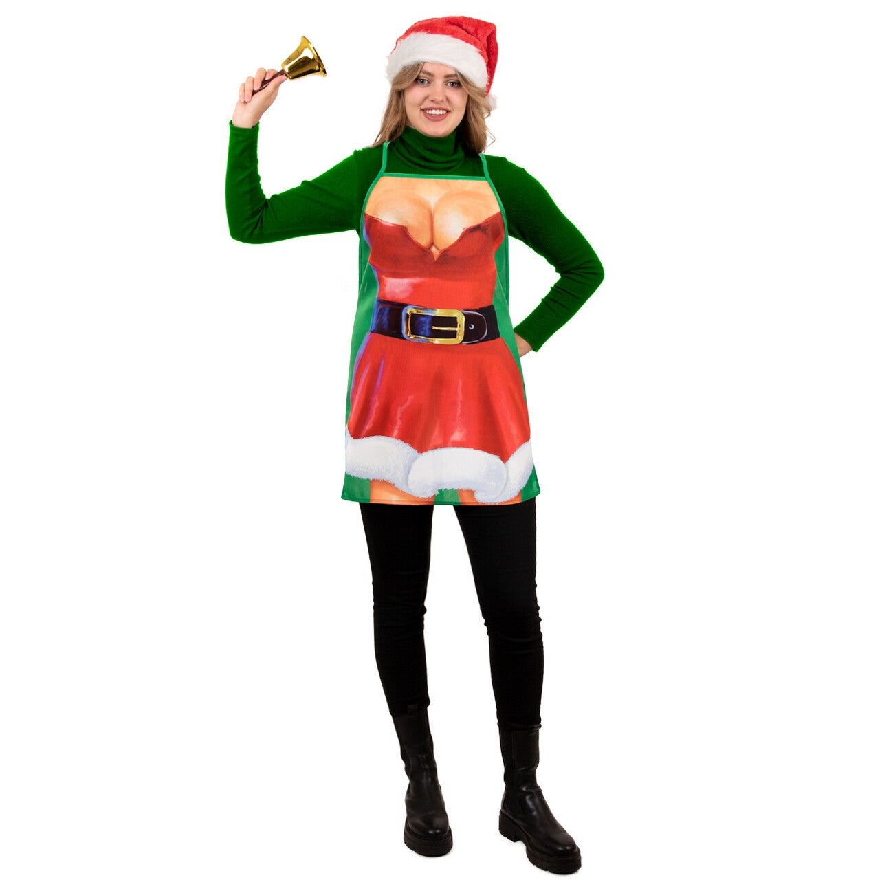 Op deze afbeelding zie je een Kostuums, van het merk PartyXplosion. Hot Cooking Santa Schort Vrouw