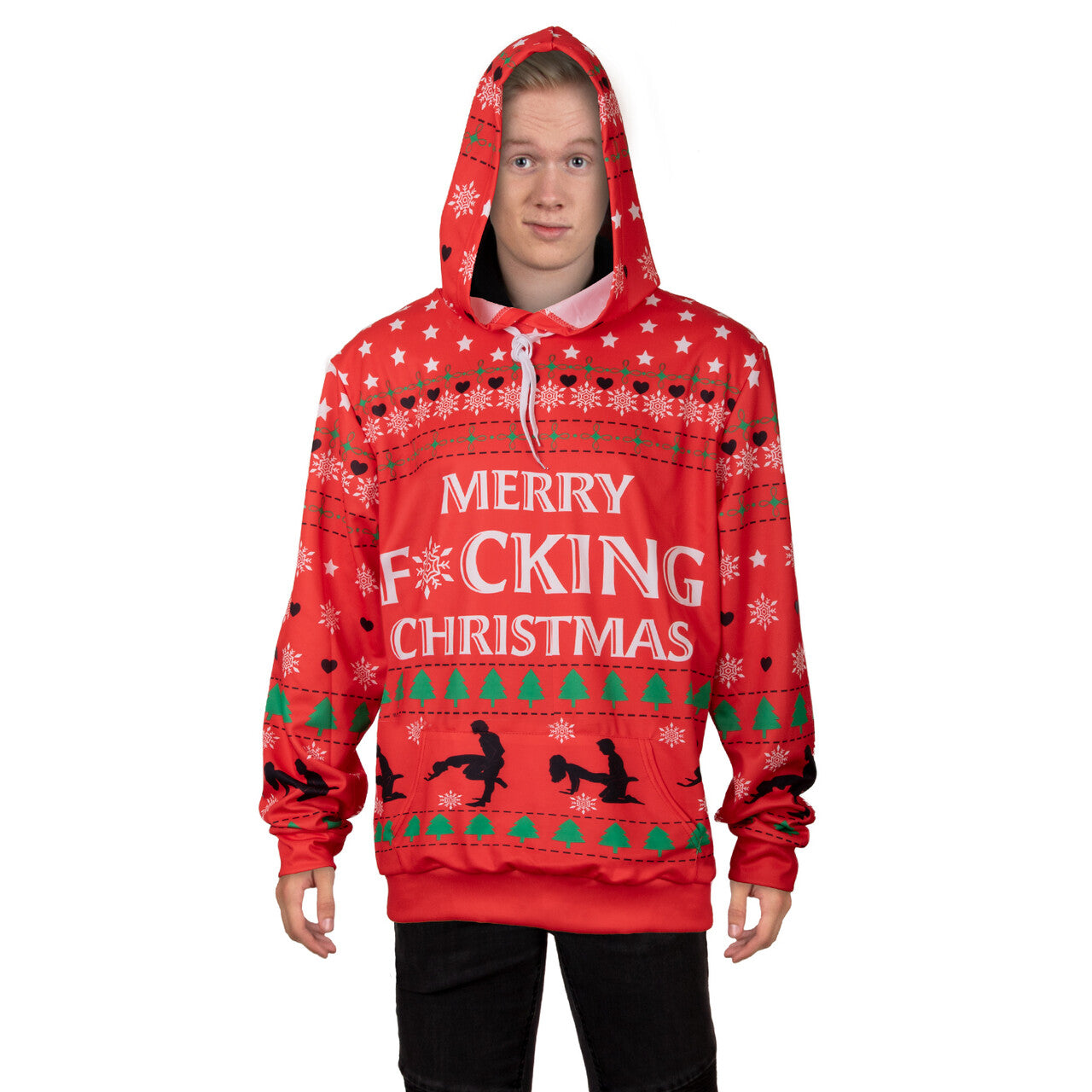Op deze afbeelding zie je een Kostuums, van het merk PartyXplosion. Lekker Foute Kersttrui Merry F*cking Christmas