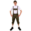 Lederhose Green Deluxe Drei Viertel Mit Grüner Stickerei (Echtes Leder) Herren