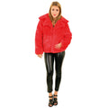 Festliche Kunstpelzjacke Rot Damen