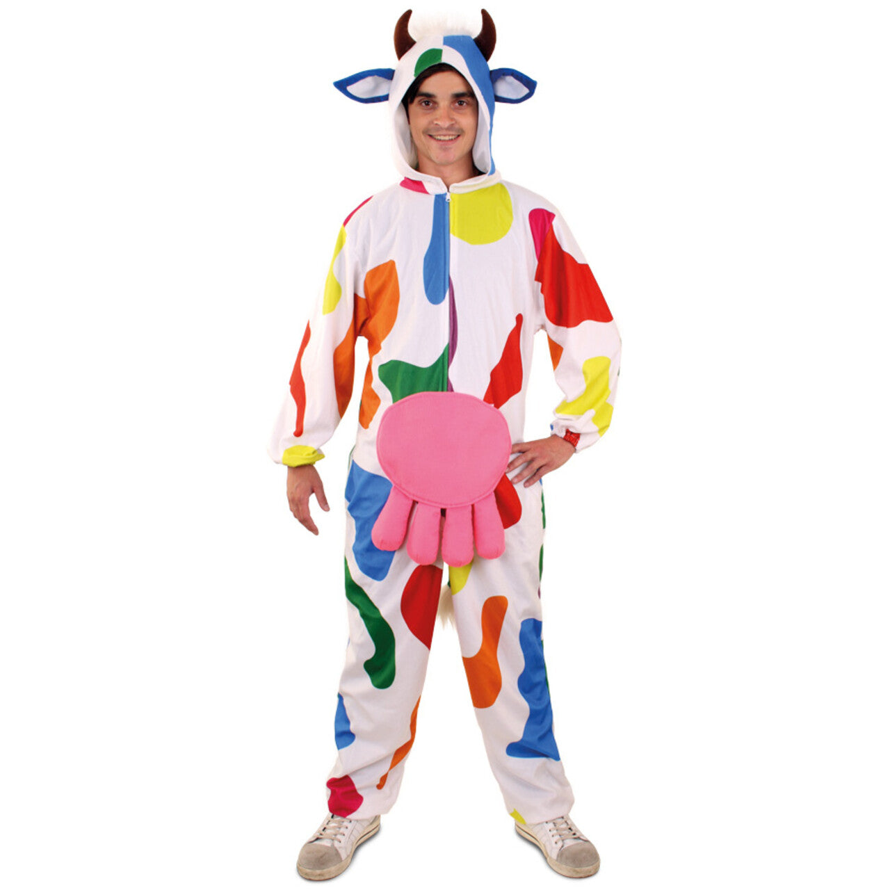 Op deze afbeelding zie je een Kostuums, van het merk PartyXplosion. Bonte Koe Mondriaan Kostuum