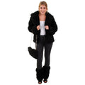 Schwarze Lammfelljacke Sibirische Tundra Damen