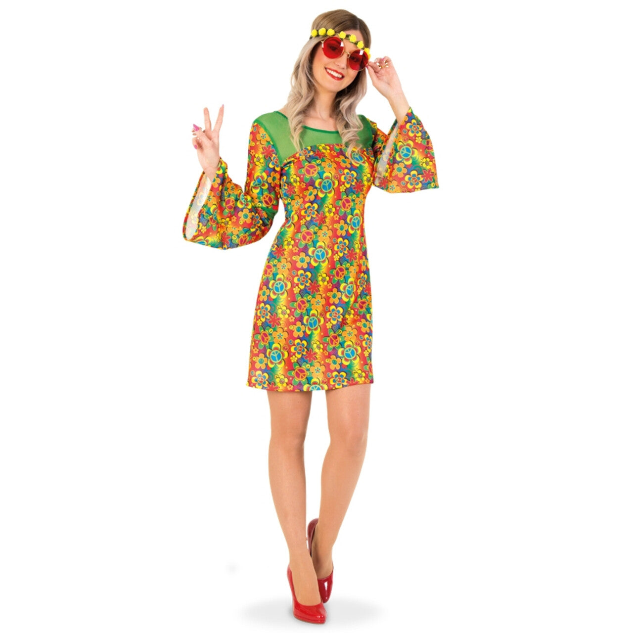 Op deze afbeelding zie je een Kostuums, van het merk PartyXplosion. Hippie Eeuwig Durende Vredige Zomers Jaren 60 Vrouw Kostuum