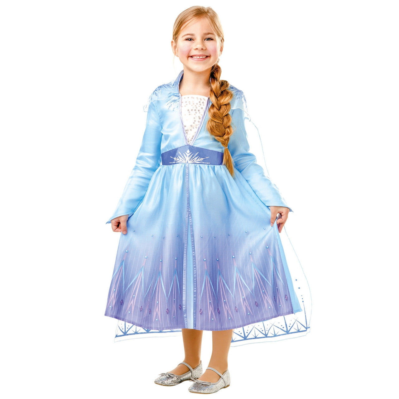 Op deze afbeelding zie je een Kostuums, van het merk PartyXplosion. IJskrachtige Prinses Elza Frozen Meisje Kostuum