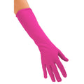 Neon Rosa Handschuh Langer Nylon Disco Chic