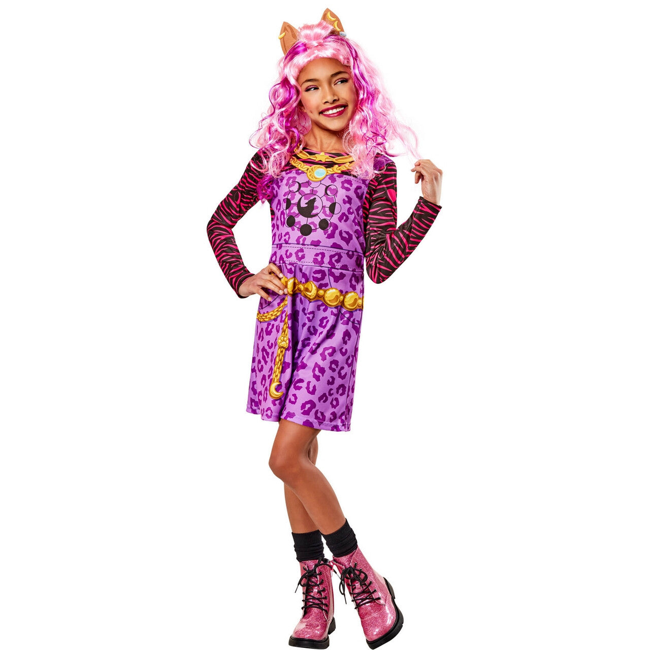 Op deze afbeelding zie je een Kostuums, van het merk Rubies. Monster High Clawdeen Kind Meisje Kostuum