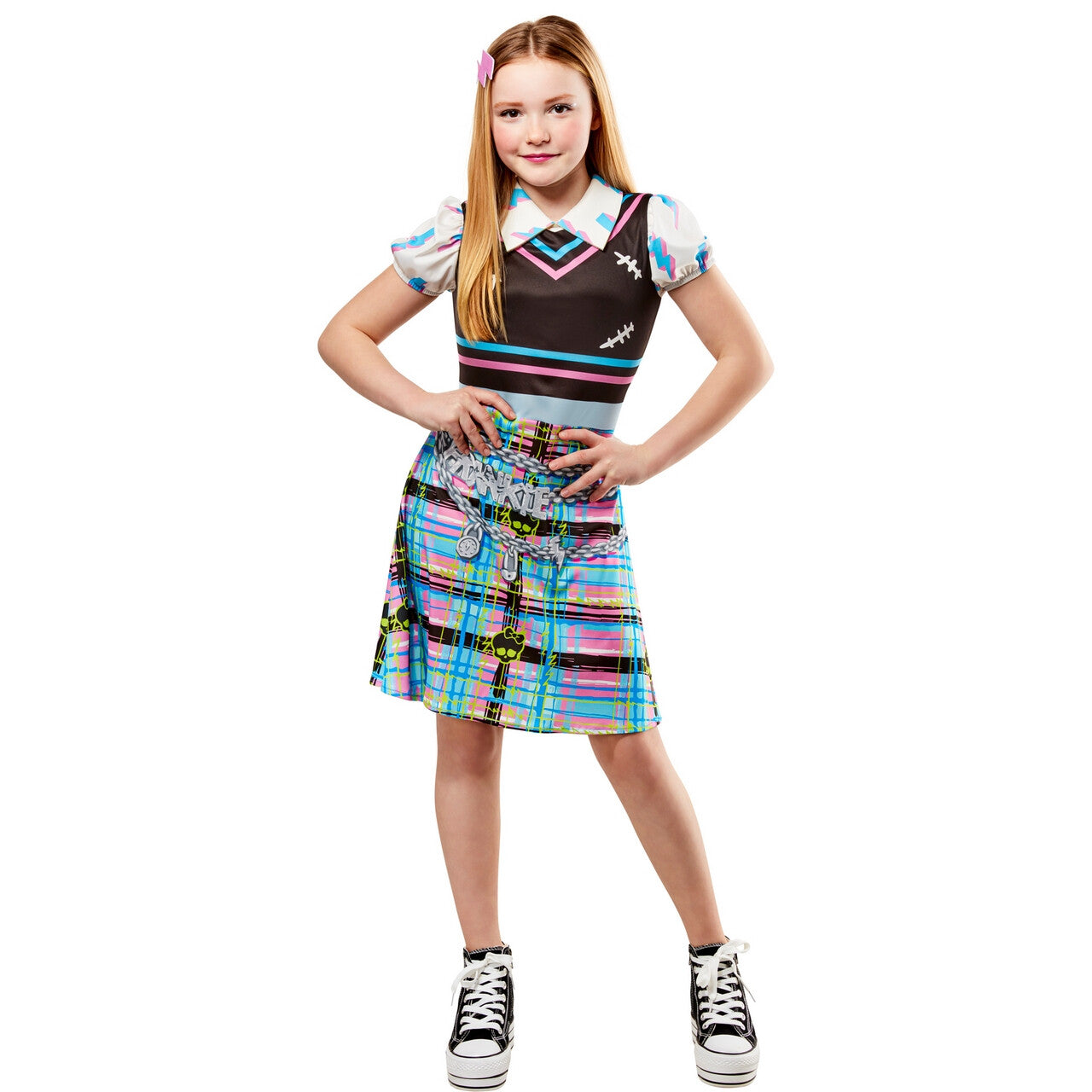 Op deze afbeelding zie je een Kostuums, van het merk Rubies. Frankie Stein Monster High Kind Meisje Kostuum