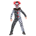 Monochrome Sinister Clown Jongen Kostuum