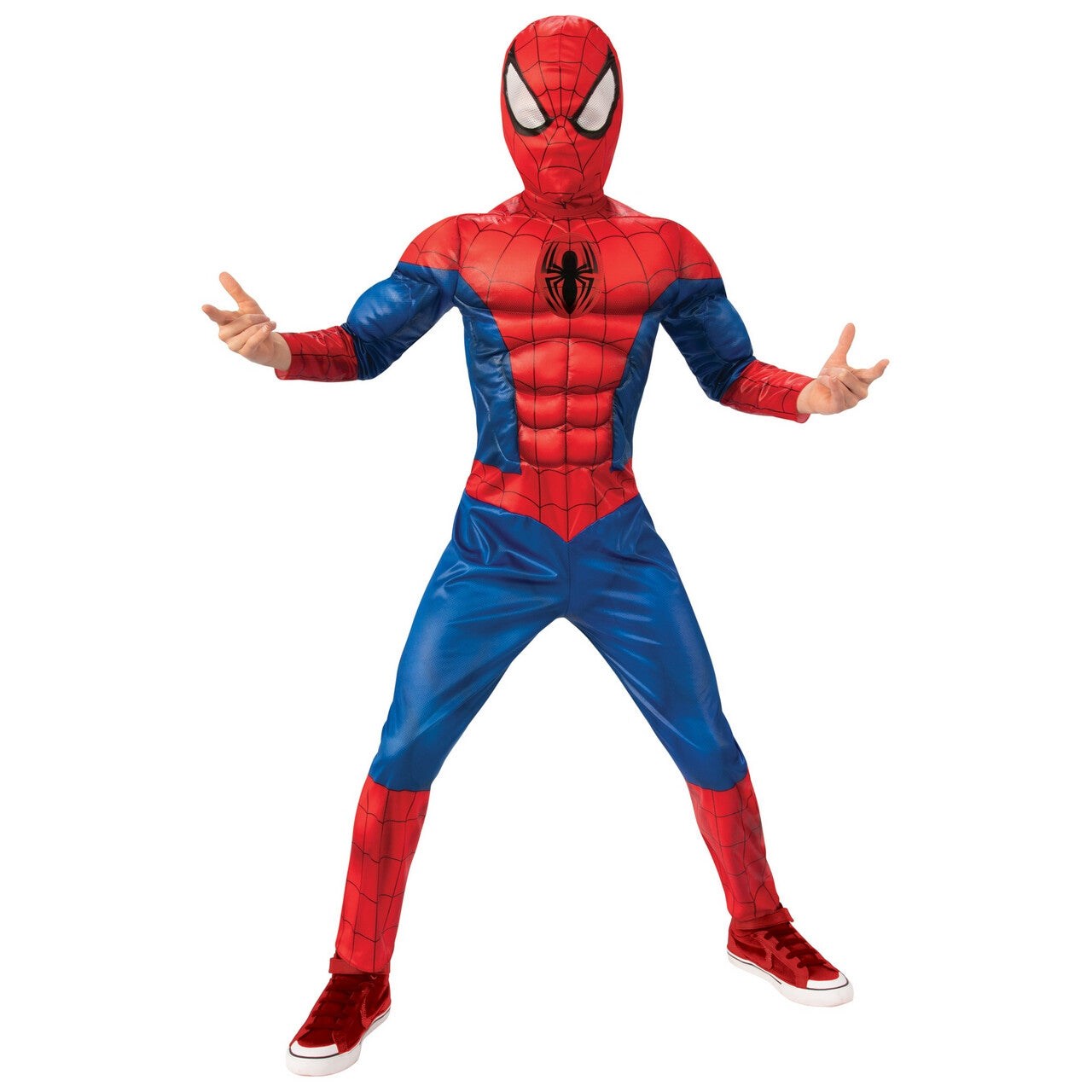 Op deze afbeelding zie je een Kostuums, van het merk Rubies. Supersterke Spierbundel Spiderman Kind Kind Kostuum