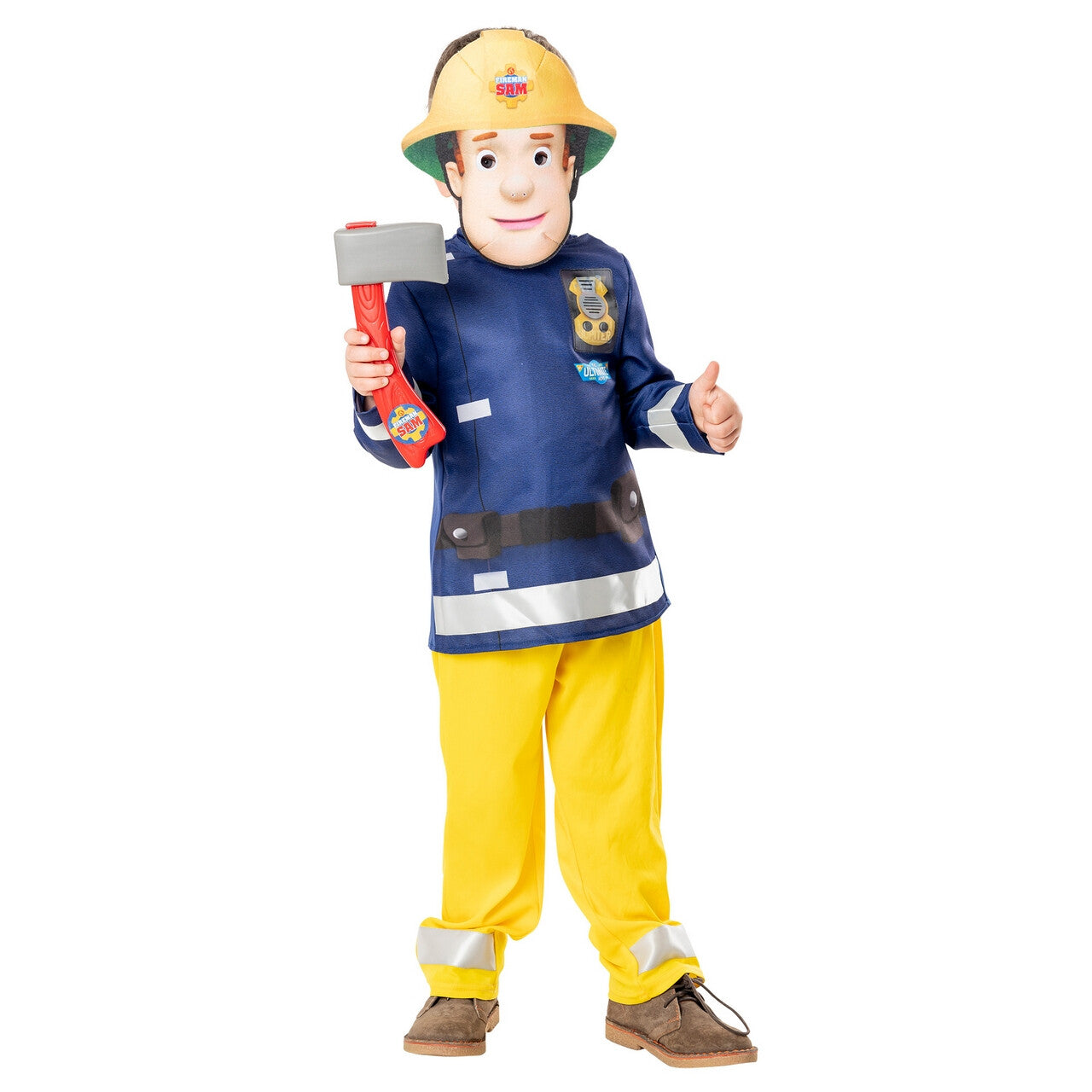 Op deze afbeelding zie je een Kostuums, van het merk Rubies. Vuurbestrijder Brandweerman Sam Kind Jongen Kostuum