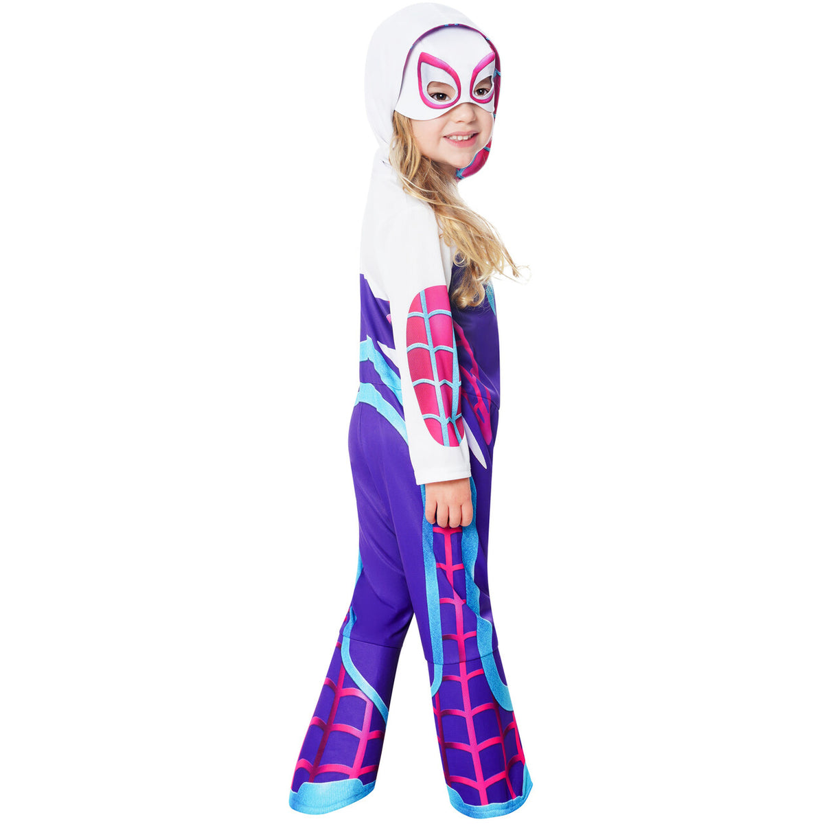 Op deze afbeelding zie je een Kostuums, van het merk Rubies. Marvel Ghost-Spider™ Meisje Kostuum