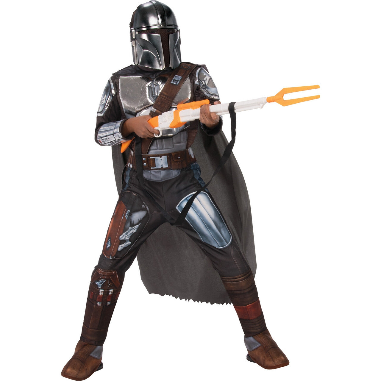 Op deze afbeelding zie je een Kostuums, van het merk Rubies. Mando De Mandalorian Classic Kind Kind Kostuum