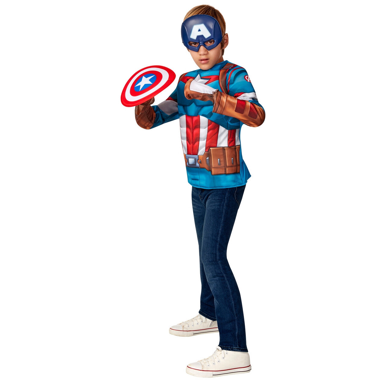 Op deze afbeelding zie je een Kostuums, van het merk Rubies. Captain America Grootste Nationale Held Kind Kostuum