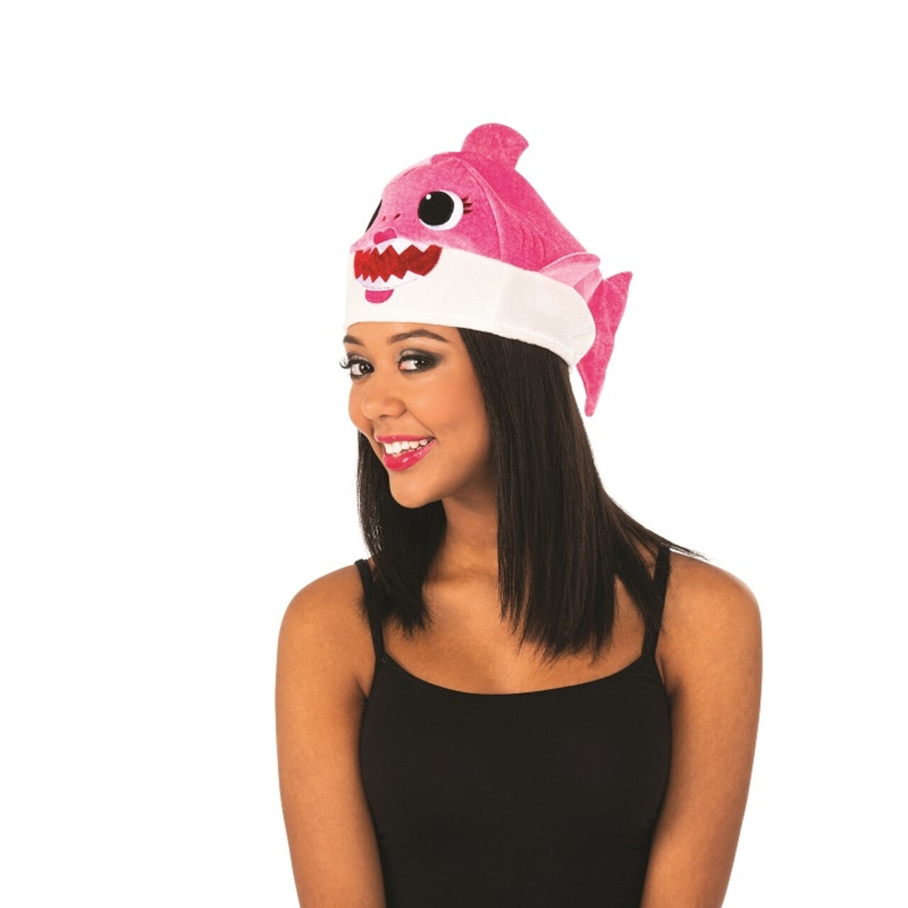 Op deze afbeelding zie je een Accessoires, van het merk Rubies. Roze Mommy Shark Muts Met Geluid