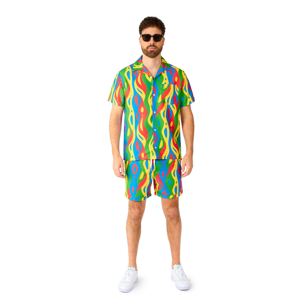Op deze afbeelding zie je een Kostuums, van het merk Opposuits. Loopy Lines Summer Man Kostuum