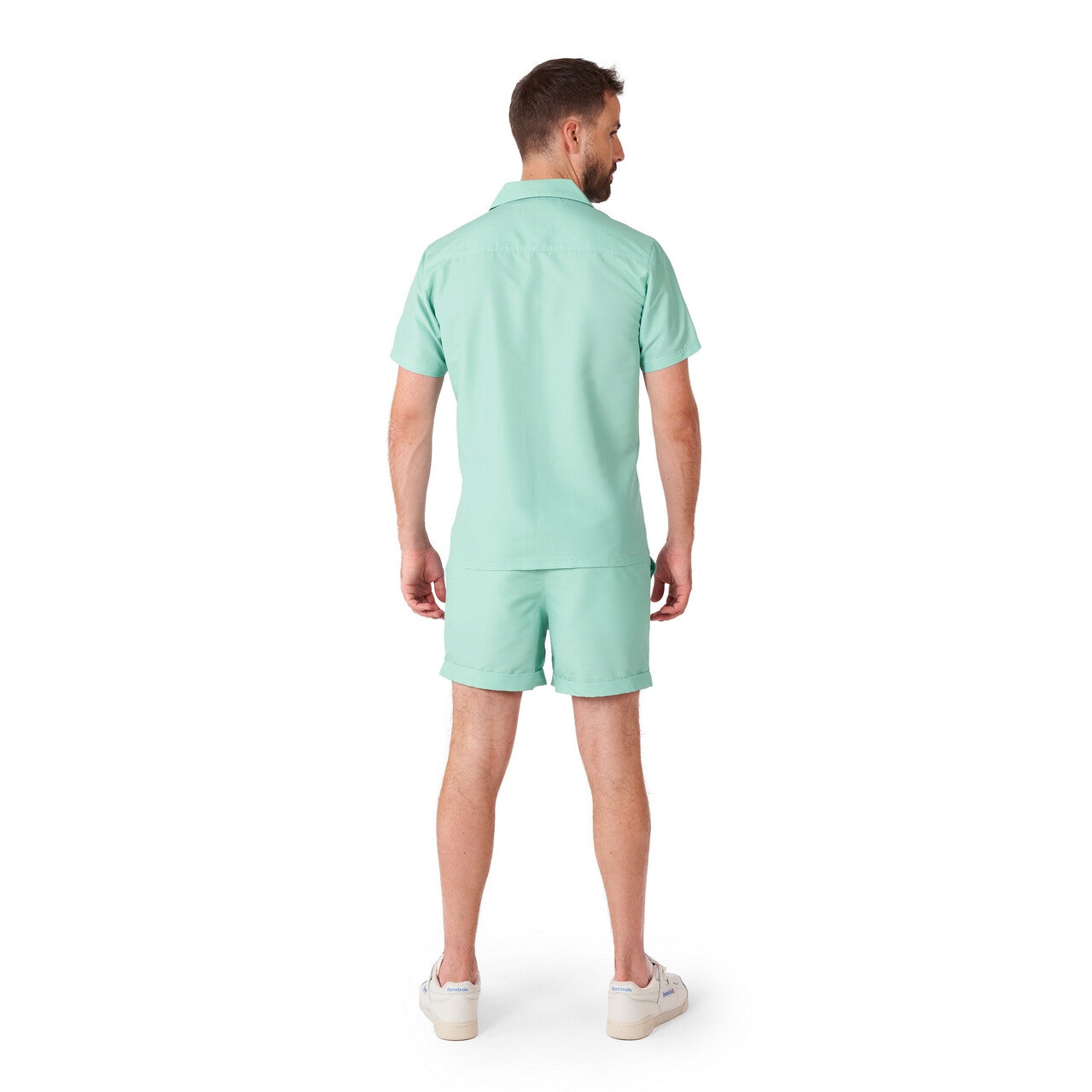 Op deze afbeelding zie je een Kostuums, van het merk Opposuits. Mega Magic Mint Man Kostuum