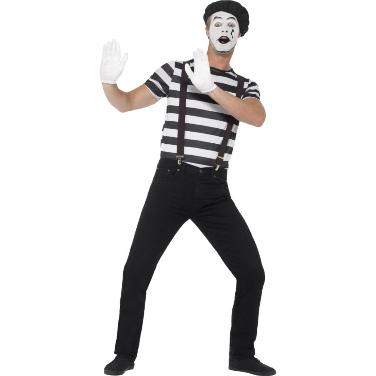 Op deze afbeelding zie je een Kostuums, van het merk Smiffy's. Straattheater Mime Artiest Man Kostuum